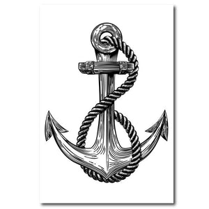 affiche poster décoration ancre mer océan navigation navire bateau gouvernail marins marin compas rose des vents voile voilier ancrage capitaine mât lac fleuve navigation