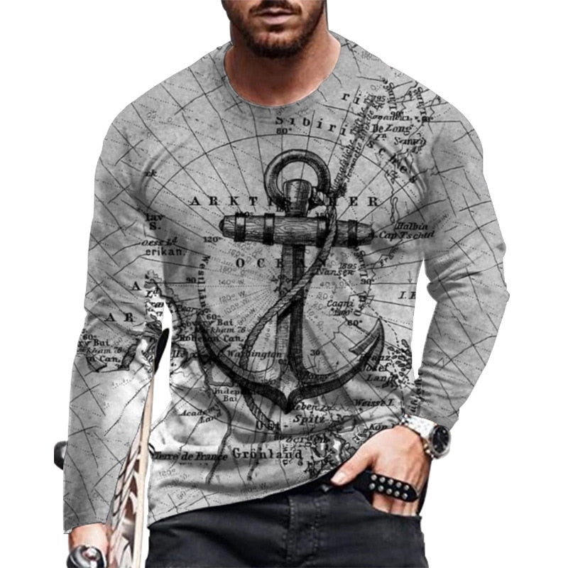 t-shirt vêtement pull capitaine ancre mer océan navigation navire bateau gouvernail marins marin compas rose des vents voile voilier ancrage